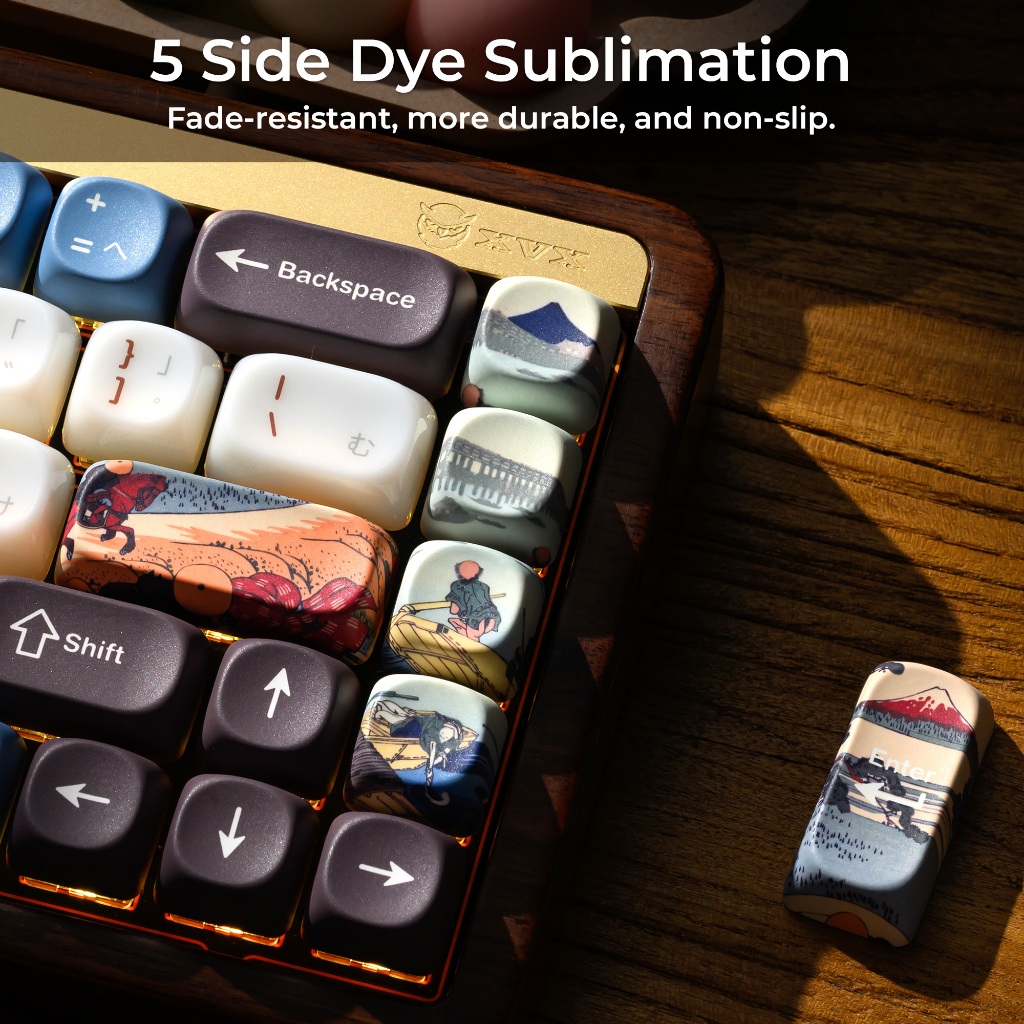 XVX Mountain Fuji Theme Keycaps MOA Profile PBT Lớp phủ gốm nhuộm 5 mặt Chống dầu Quà tặng cổ điển bền bỉ để chơi game & sử dụng văn phòng Bộ Keycap (132 phím) | BigBuy360 - bigbuy360.vn