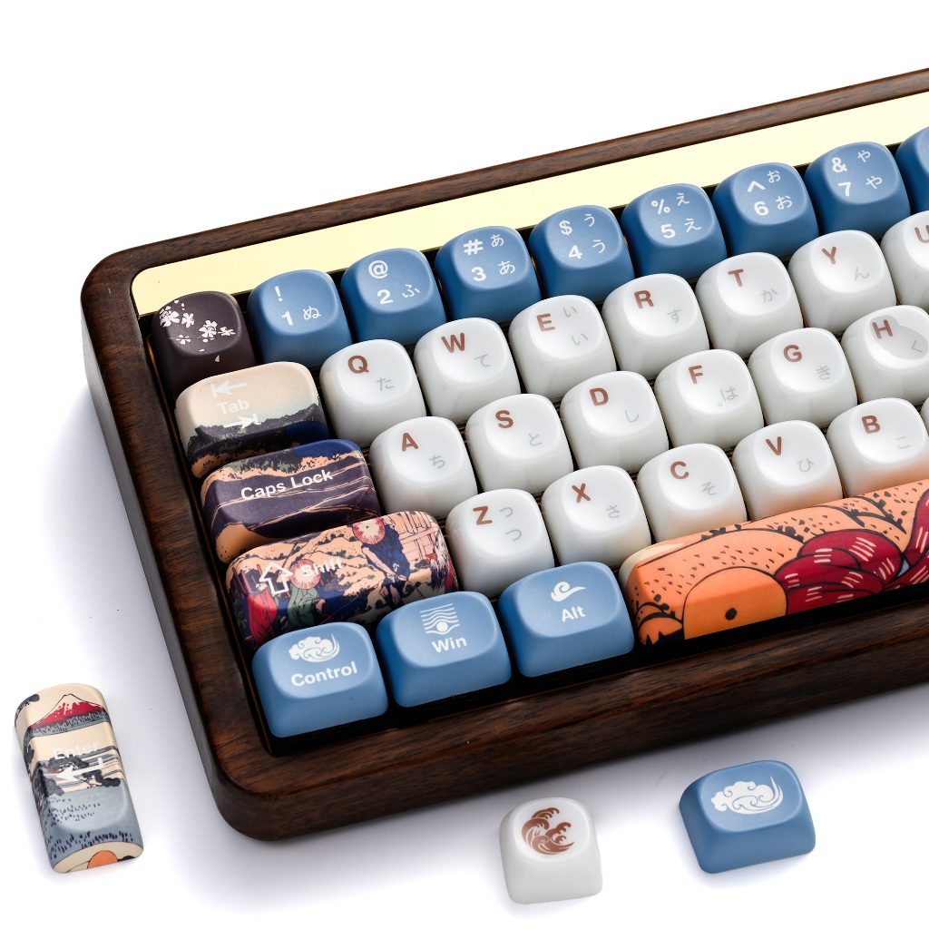 XVX Mountain Fuji Theme Keycaps MOA Profile PBT Lớp phủ gốm nhuộm 5 mặt Chống dầu Quà tặng cổ điển bền bỉ để chơi game & sử dụng văn phòng Bộ Keycap (132 phím) | BigBuy360 - bigbuy360.vn