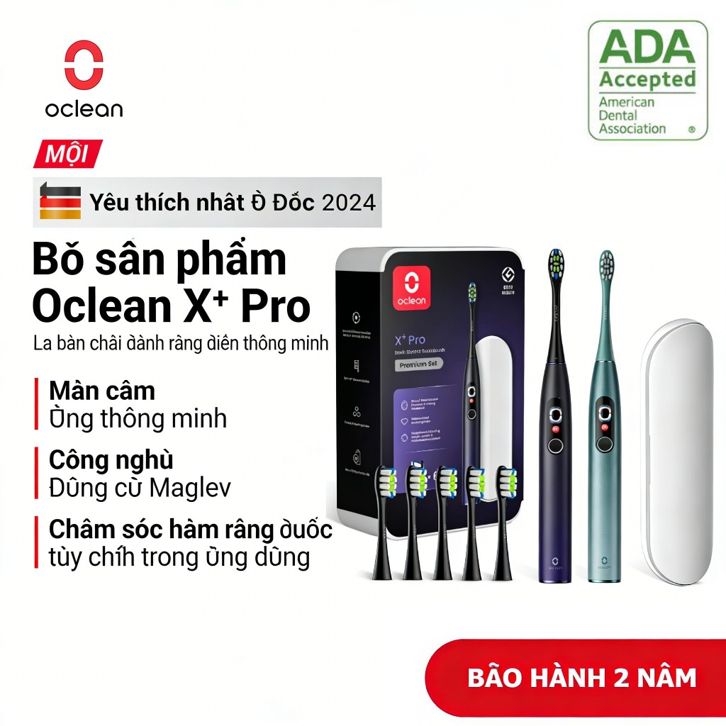 Bộ cao cấp Oclean X Pro | Màn hình thông minh LCD | Phát hiện vùng mù | Kết nối ứng dụng | IPX7 WP