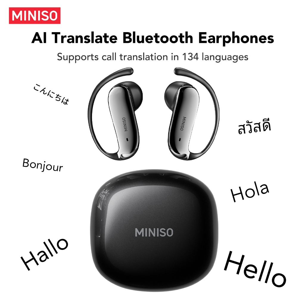 MINISO MS218 Tai nghe dịch thuật AI Tai nghe Bluetooth 6.0 Hỗ trợ dịch thuật 134 ngôn ngữ Chống ồn Âm thanh Stereo Hi-Fi Hiệu ứng âm thanh ASMR Thiết kế kháng nước Độ trễ thấp Kết nối nhanh | BigBuy360 - bigbuy360.vn