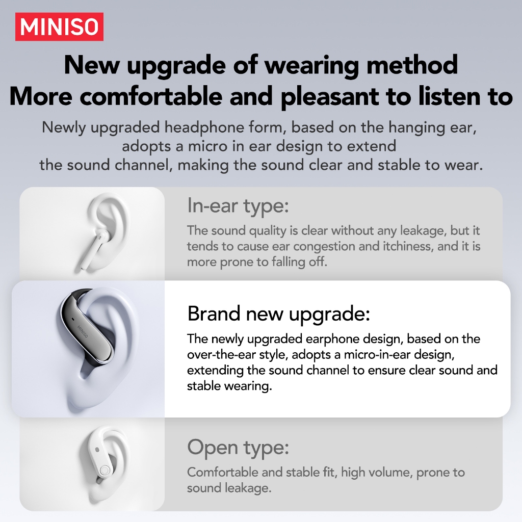 MINISO MS218 Tai nghe dịch thuật AI Tai nghe Bluetooth 6.0 Hỗ trợ dịch thuật 134 ngôn ngữ Chống ồn Âm thanh Stereo Hi-Fi Hiệu ứng âm thanh ASMR Thiết kế kháng nước Độ trễ thấp Kết nối nhanh | BigBuy360 - bigbuy360.vn