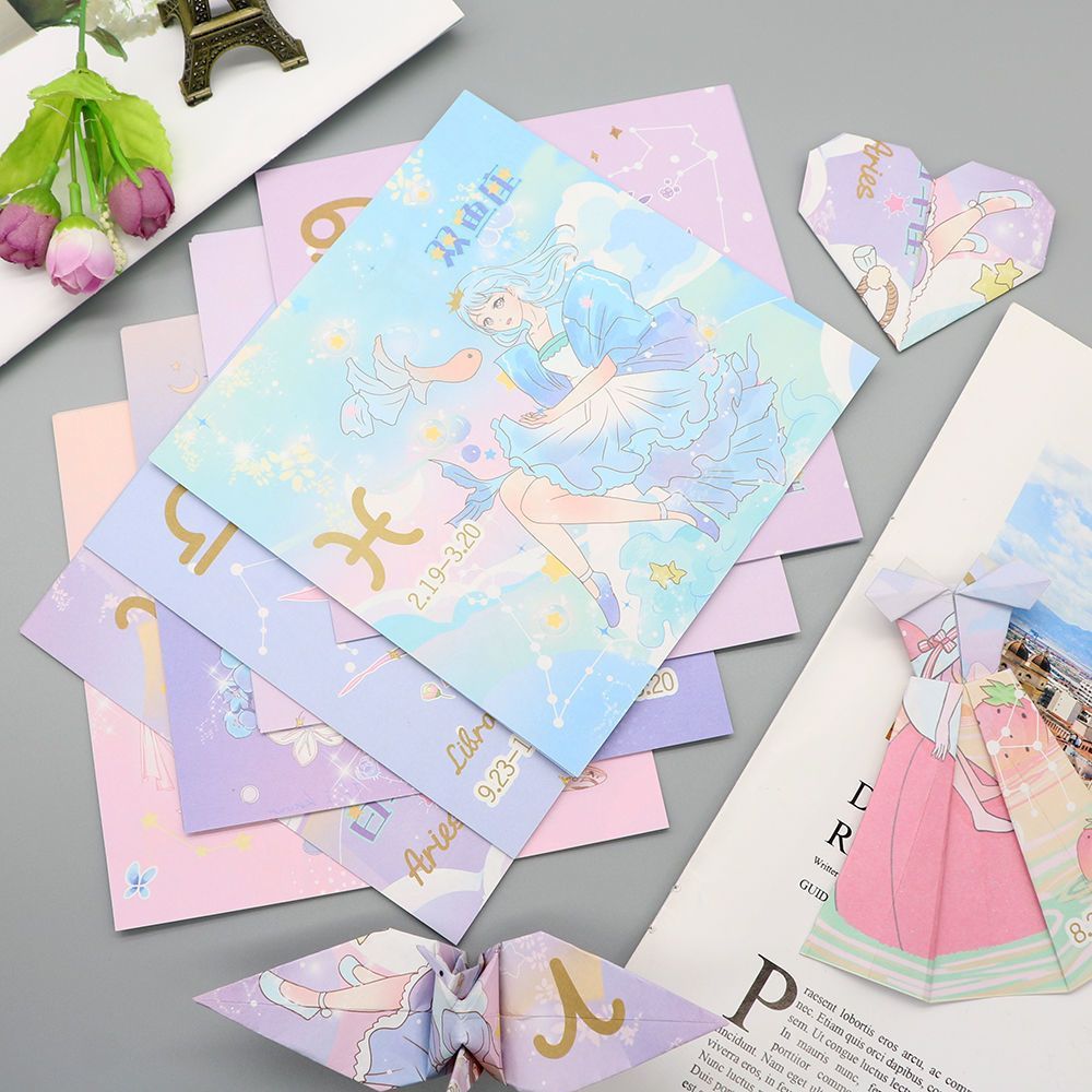 Phong Cách Nhật Bản Origami Hai Mặt Giấy Màu Giấy Thủ Công Ngàn Giấy Cần Cẩu Giấy Origami Giấy Vuông