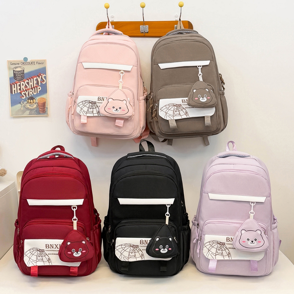 Ba lô nữ chất lượng cao túi đi học dung tích lớn trẻ em bagpack nữ chống thấm nước lưng gói sách nyl