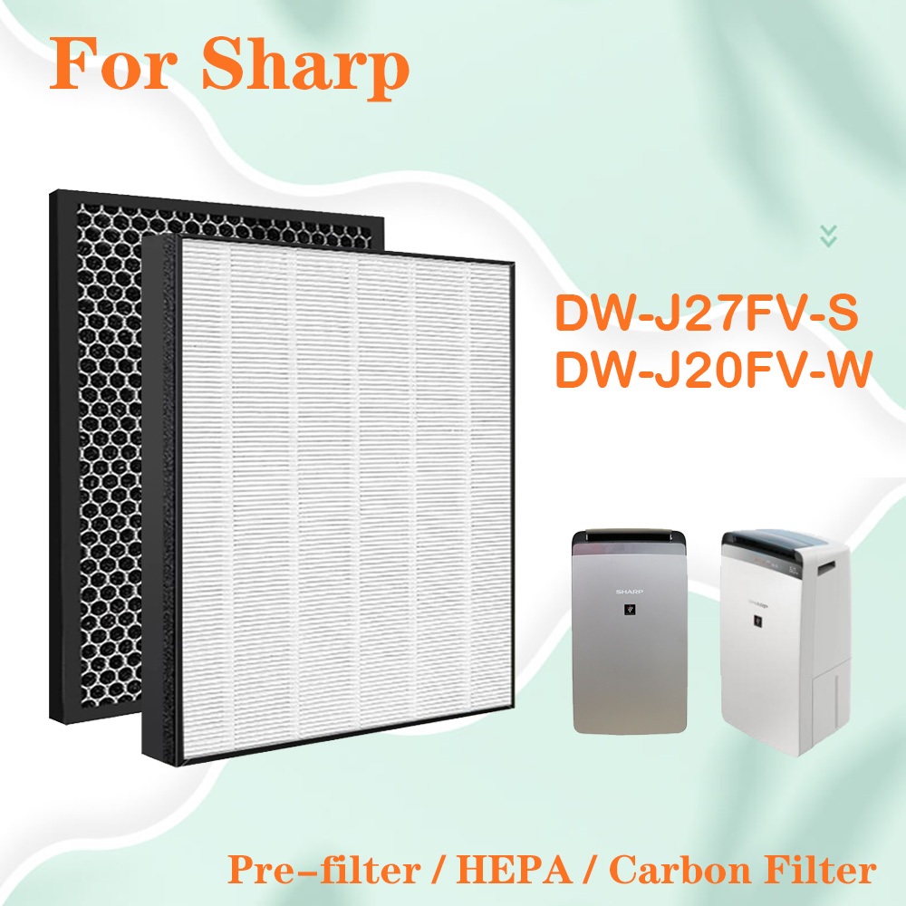 Dành cho máy lọc không khí Sharp DW-J27FV-S DW-J20FV-W, FZ-J20HFE & FZ-J20DFE Bộ lọc than hoạt tính 