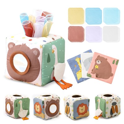 Bé Montessori Đồ Chơi Magic Hộp Khăn Giấy Giáo Dục Hoạt Động Học Tập Cảm Giác Đồ Chơi Cho Trẻ Em Vui Nhộn Kotak Khăn Giấy Bận Rộn Ban Trò Chơi Cho Bé