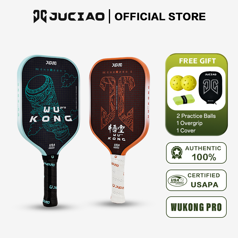 JUCiAO Thermoformed Unibody Spin Họa Tiết Kevlar Sợi Carbon Pickleball Mái Chèo