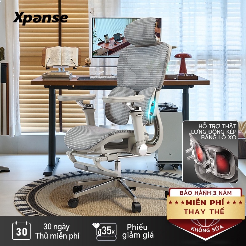 Ghế văn phòng Xpanse T9 hệ thống đuổi lưng độc lập hai vùng bằng lò xo | ghế game gaming | ghế công thái học | BigBuy360 - bigbuy360.vn