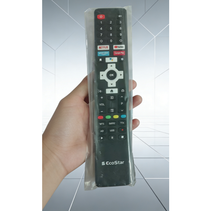 Điều khiển từ xa TV EcoStar Tương thích với tất cả các mẫu TV LED / LCD Android thông minh EcoStar v