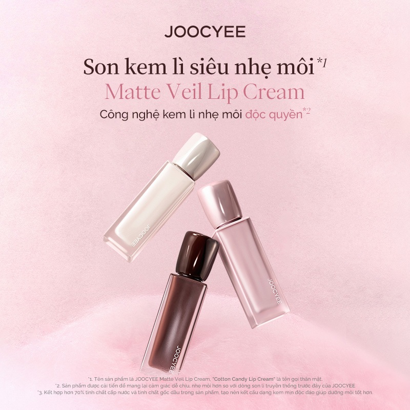 [Mới] Son kem bán lì JOOCYEE Matte Veil Lip Cream 3.0 thời thượng, tôn da, mỏng nhẹ, dưỡng ẩm, lâu trôi, không gây nặng môi. | BigBuy360 - bigbuy360.vn