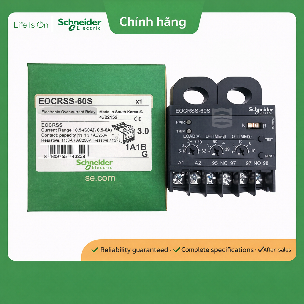Schneider EOCRSS-60S / W Bảo vệ động cơ quá dòng Biến khối pha thiếu