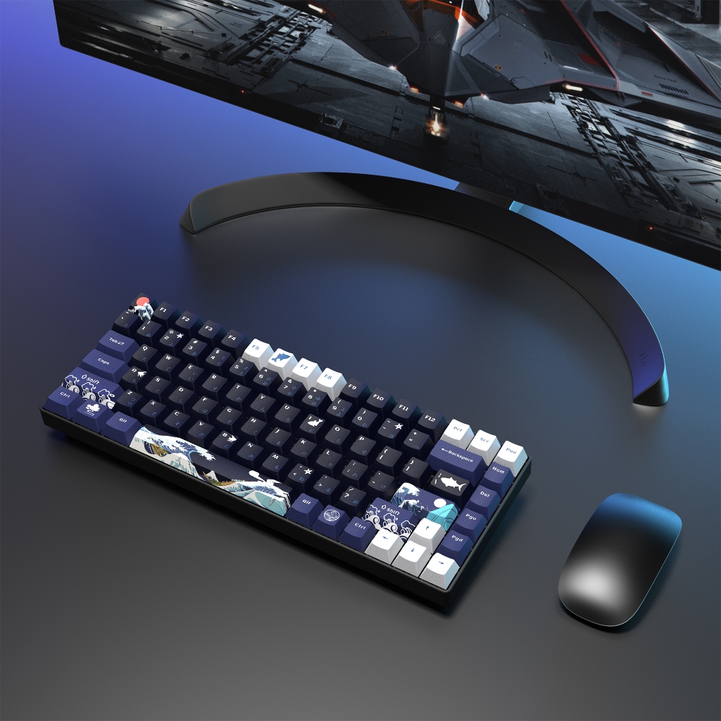 XVX Black Coral Reef Keycaps Cherry Profile 5-Side Dye-Sub Tương thích với tất cả các công tắc MX Màu đen sành điệu Chống dầu Bền bỉ cho văn phòng / Bộ quà tặng chơi game Keycap (78 / 132 Phím) | BigBuy360 - bigbuy360.vn