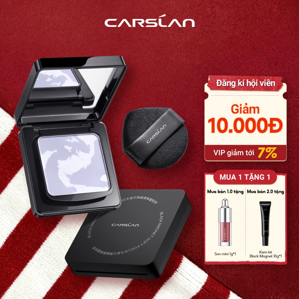 Phấn Nén kiềm dầu Carslan Soft Mist 24h Phấn Phủ trang điểm Mềm Mại Lâu Trôi 8g