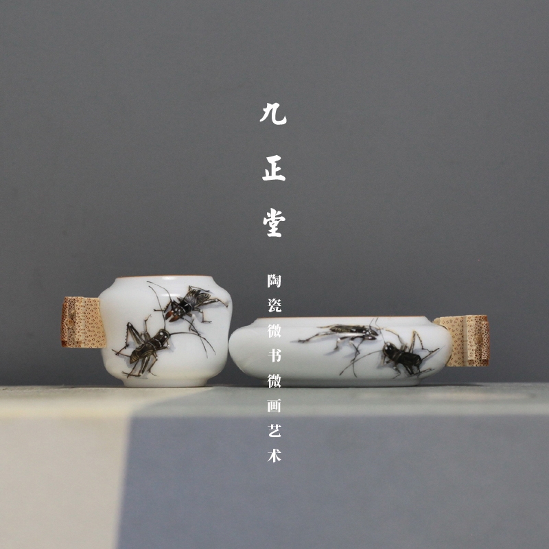 Bộ 2 Cóng - Cóng Khuyên - Cóng chim vẽ tay - Cửu Chính Đường - Tranh Bá - Lắp tai cóng vào cóng