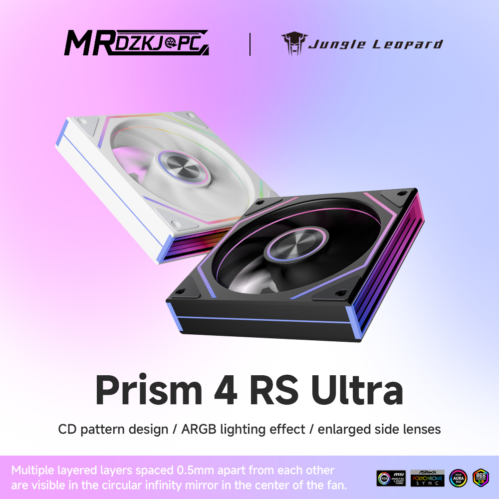 Jungle Leopard Prism 4RS Ultra ARGB Quạt CPU 120mm Đen / Trắng Quạt làm mát PC Trục Ánh sáng Vòng Gư