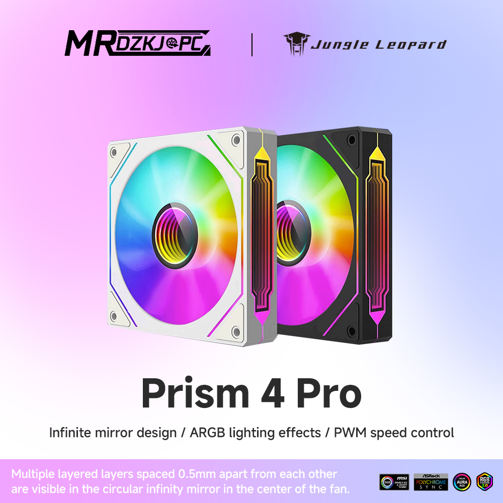 Jungle Leopard Prism 4Pro ARGB Quạt CPU 120mm 5V 3PIN ARGB 4PIN PWM Chiếu sáng gương vô hạn Lian Li 