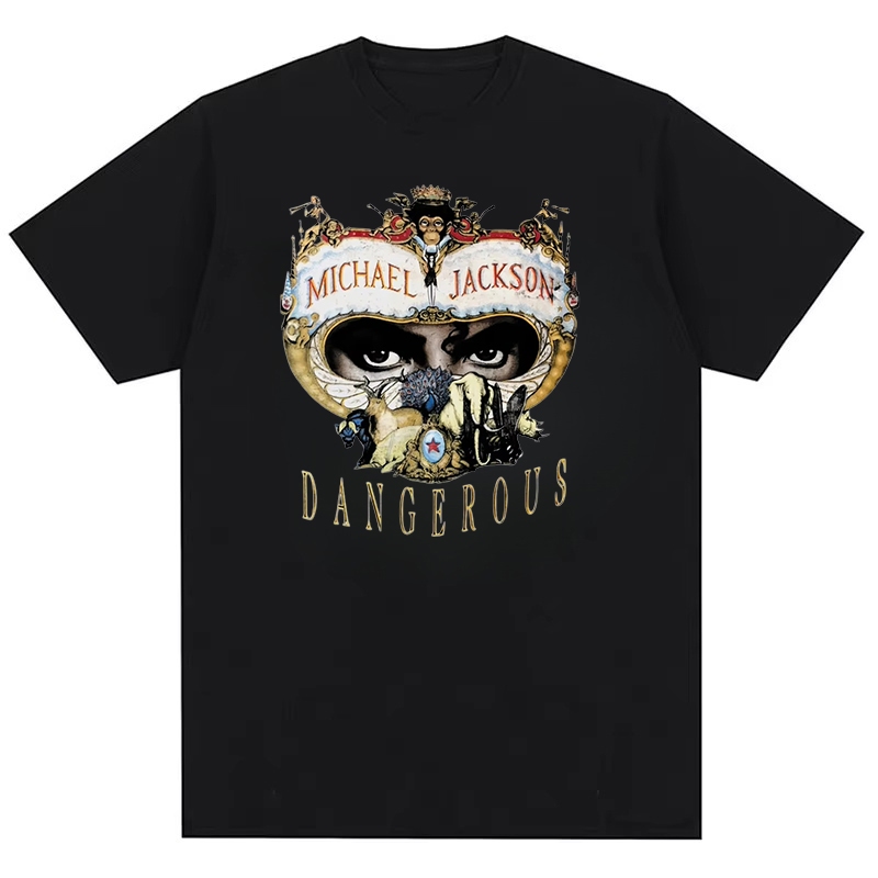 Áo Thun Cotton Cổ Tròn Michael Jackson 2026, Phong Cách Hip Hop