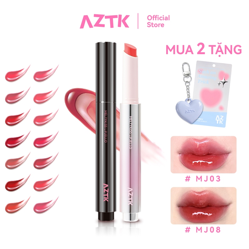 AZTK Son Thỏi Bóng Căng Bóng Mềm Môi Ẩm Mượt Tự Nhiên Màu Đẹp 1.9g