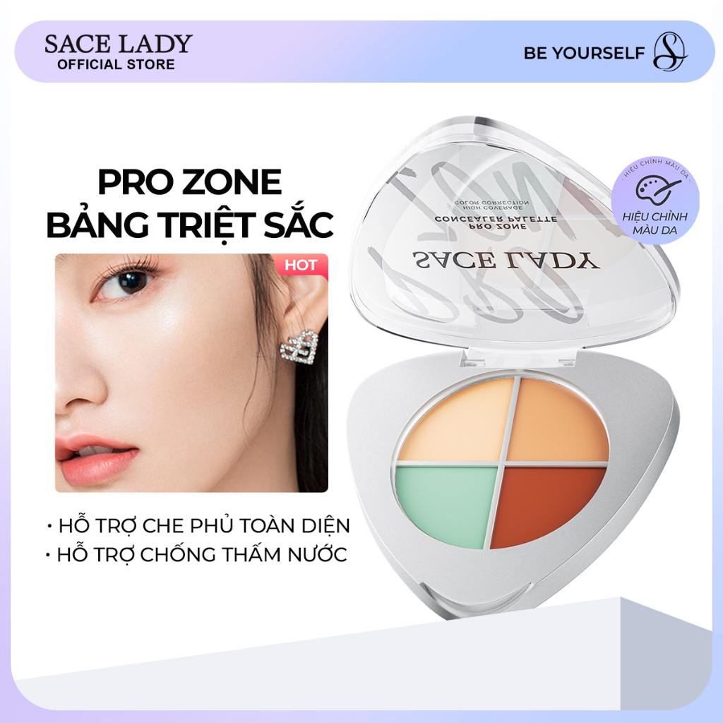 Kem che khuyết điểm SACE LADY che phủ toàn diện trang điểm tiện dụng