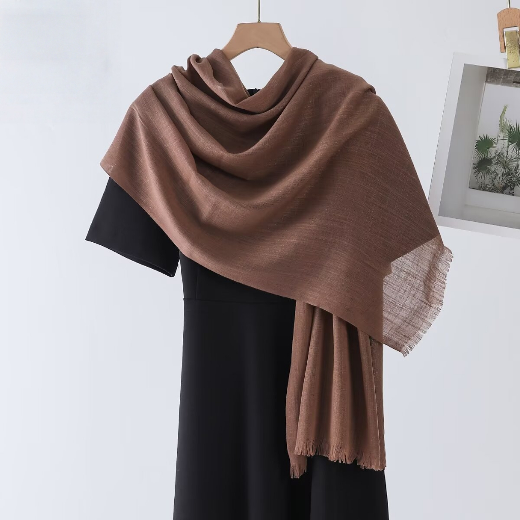 Jifang Khăn Pashmina Có Viền Thoáng Khí - 180x70cm
