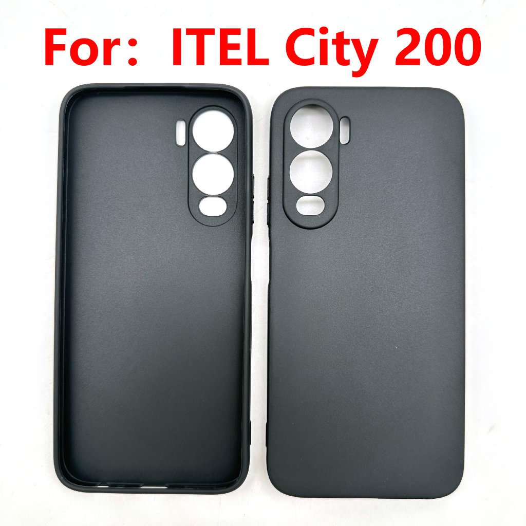 Ốp lưng itel City 200 4G Vỏ bảo vệ silicon TPU mềm màu đen mờ