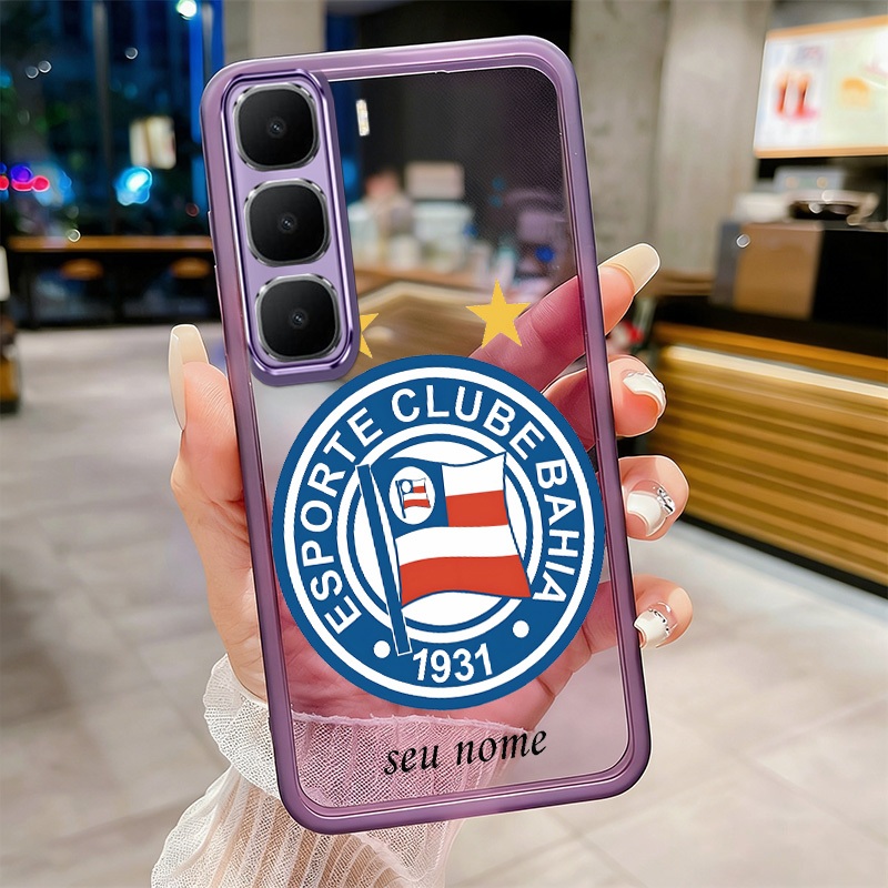 Infinix Hot 60 Pro + Hot 60i Vỏ tên tùy chỉnh Vỏ câu lạc bộ bóng đá Bahia Kẹo trong suốt Vỏ Capa mềm