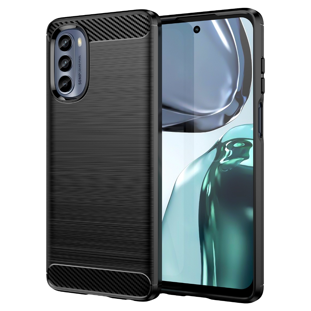 Ốp Lưng Sợi Carbon Mềm Cho Moto G62 5G Vỏ Điện Thoại Chống Sốc Cho motorola G62 Vỏ Họa Tiết Chải