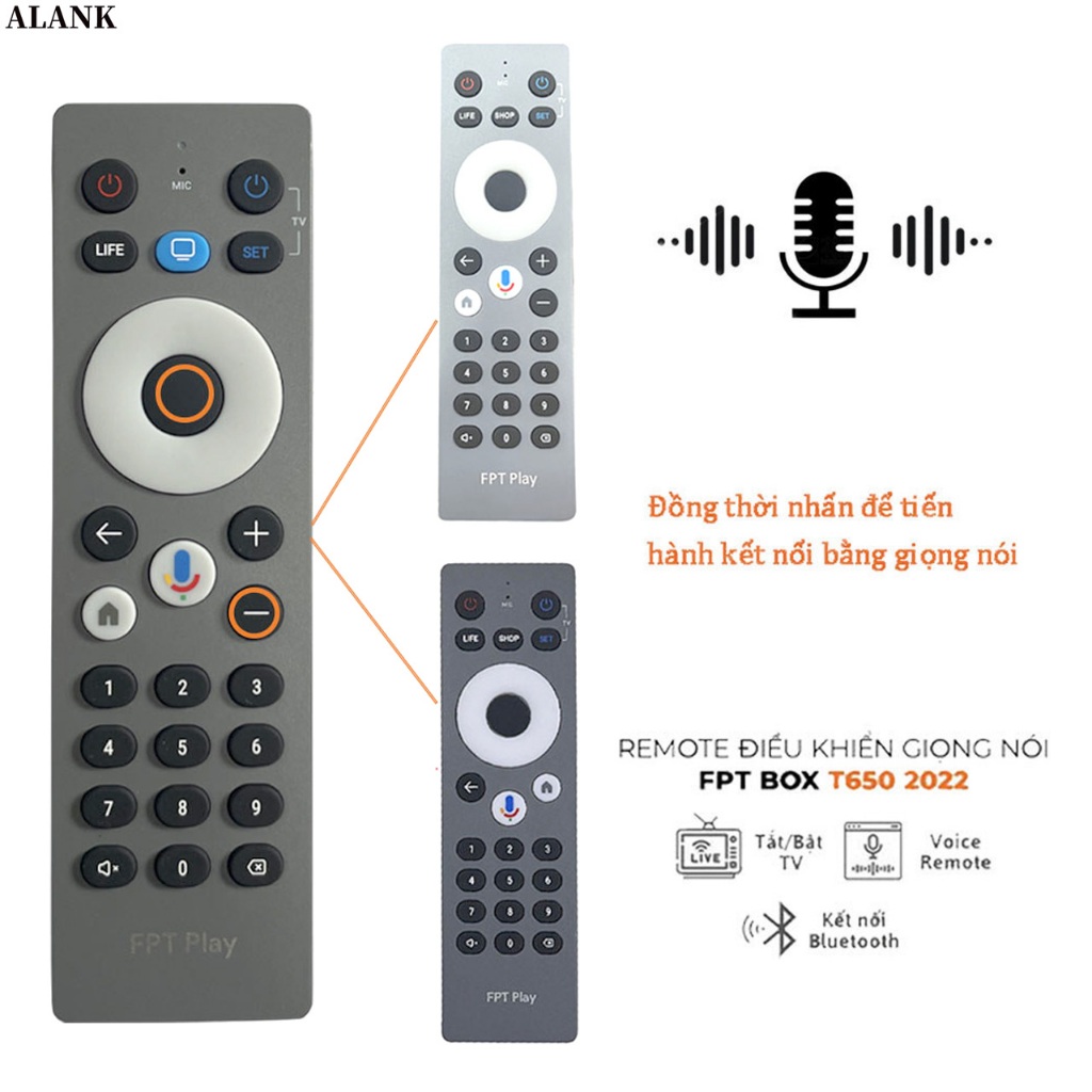 ALANK TV Box Điều khiển bằng giọng nói đa chức năng Hộp chơi FPT T650 A650