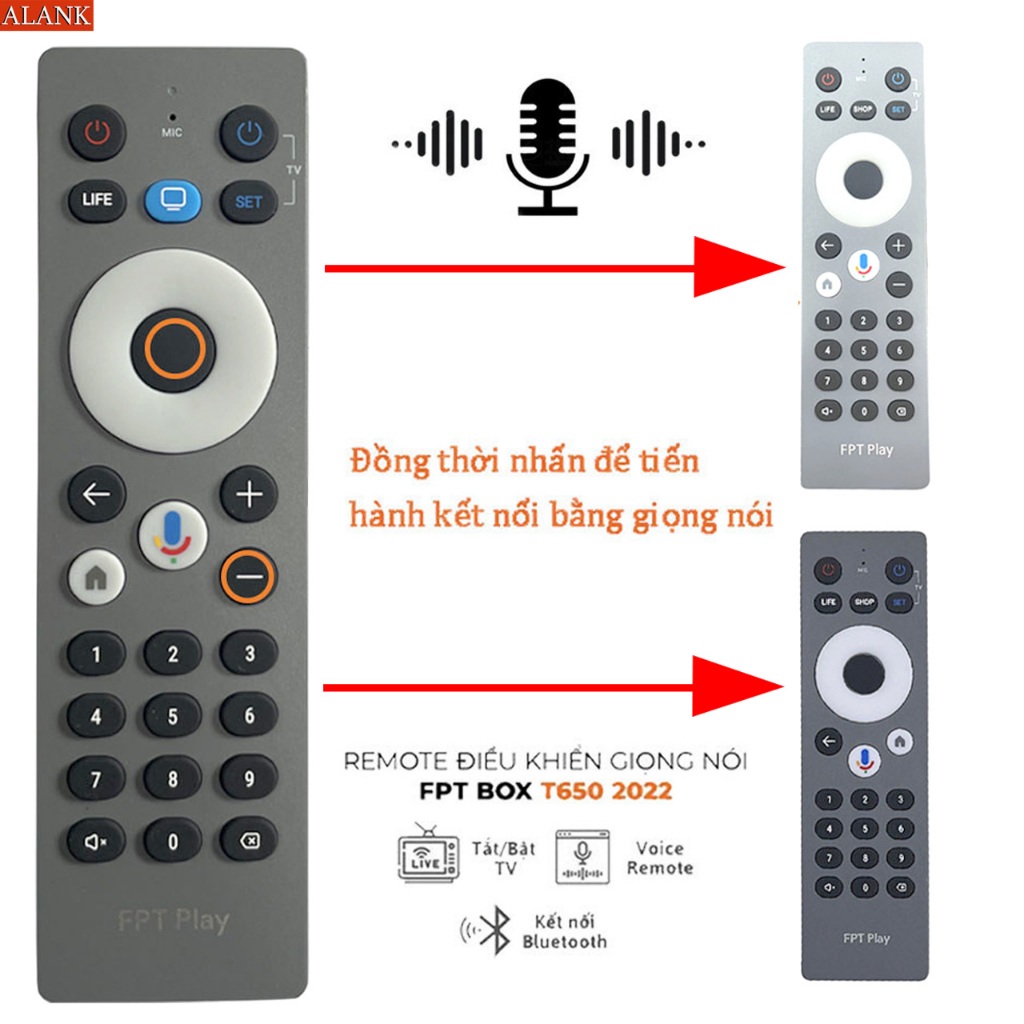 ALANK TV Box Voice Đa Năng FPT Play Box Điều Khiển  T650 A650