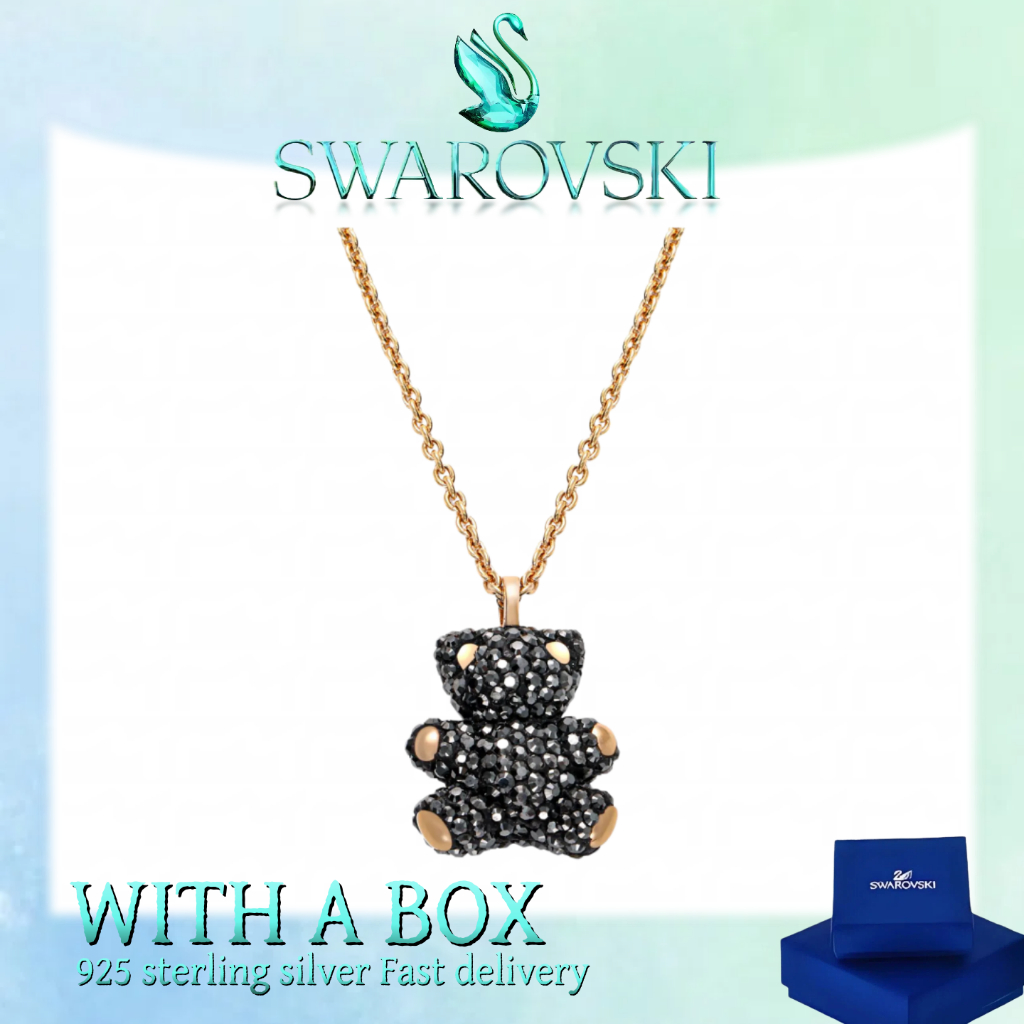 Đại lý mua cao cấp cho trang sức Swarovski làm bằng bạc nguyên chất Swarovski Teddy Lập thể Gấu đen 