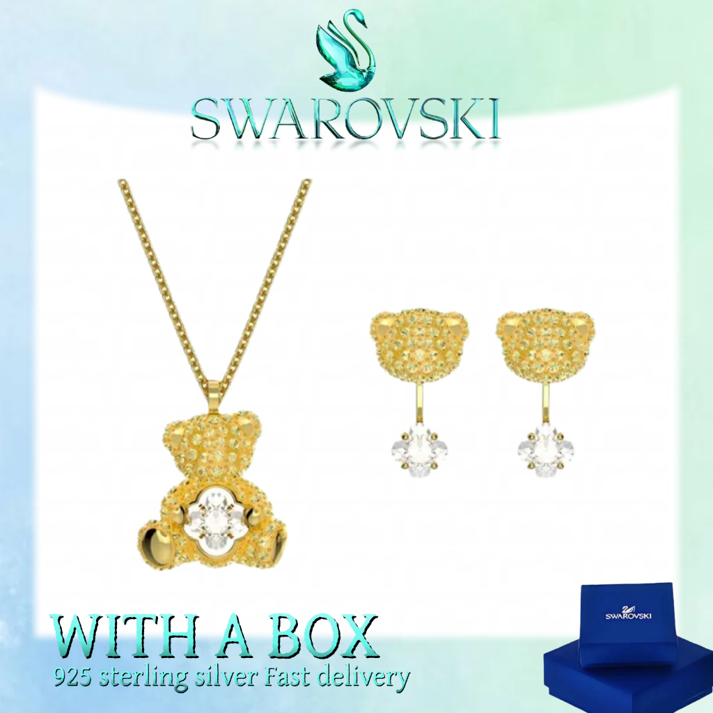Đại lý mua cao cấp cho trang sức Swarovski làm bằng bạc nguyên chất Swarovski Teddy Bộ bông tai vòng