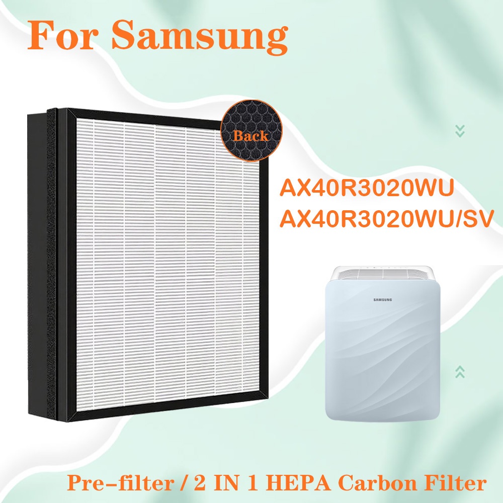Dành cho máy lọc không khí Samsung AX40R3020WU AX40R3020WU/SV, Bộ lọc kết hợp than hoạt tính HEPA 2 