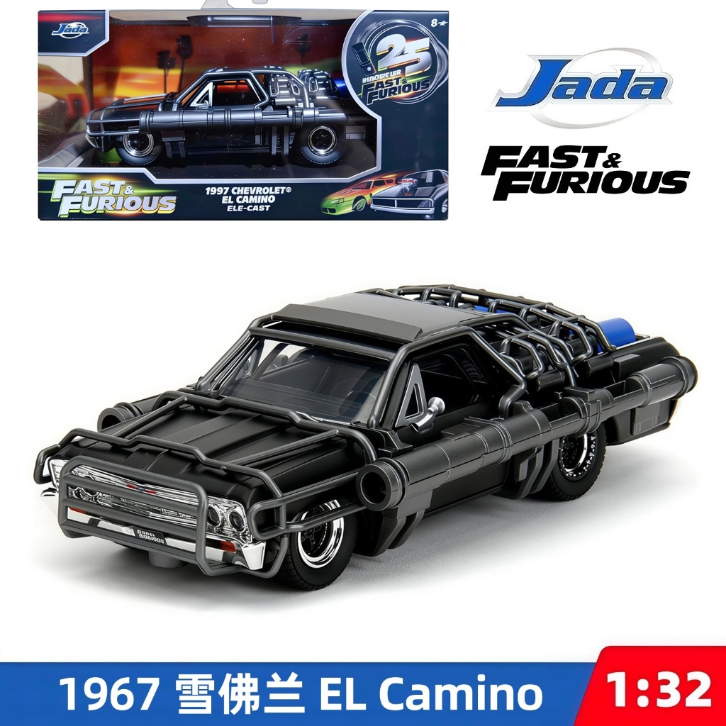 Jada Fast & Furious Fast X 1: 32 1967 Chevy El Camino Phiên bản lồng Xe ô tô đúc, Đồ chơi cho trẻ em