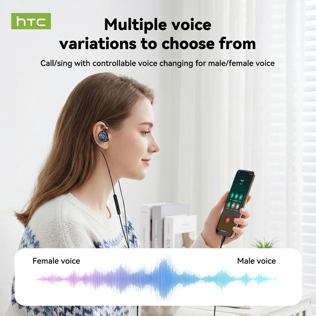HTC NE81  Tai nghe Bluetooth 3 trong 1 Thiết bị kép Thay đổi giọng nói Card âm thanh Tai nghe chơi game HIFI Mic | BigBuy360 - bigbuy360.vn