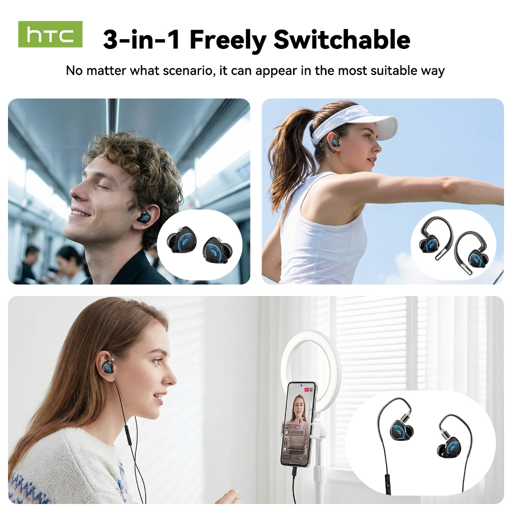 HTC NE81  Tai nghe Bluetooth 3 trong 1 Thiết bị kép Thay đổi giọng nói Card âm thanh Tai nghe chơi game HIFI Mic | BigBuy360 - bigbuy360.vn