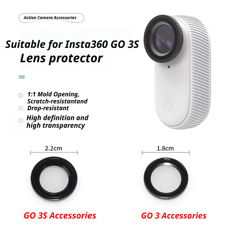Dành Cho Insta360 GO 3 / GO 3S Kính Bảo Vệ Ống Kính Cho Insta360 GO3 Thể Thao Phụ Kiện Camera