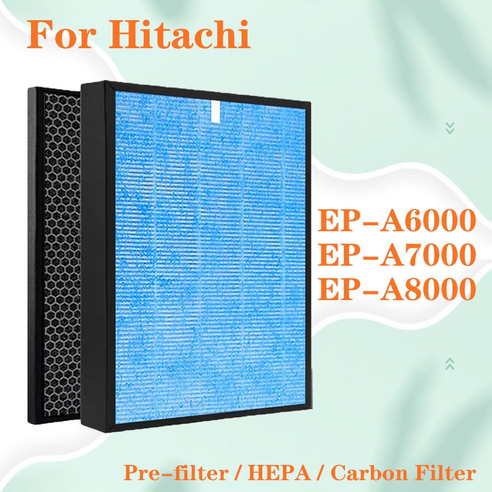 Thay thế cho máy lọc không khí HITACHI EP-A6000 EP-A7000 EP-A8000, Bộ lọc HEPA kháng khuẩn tương thí