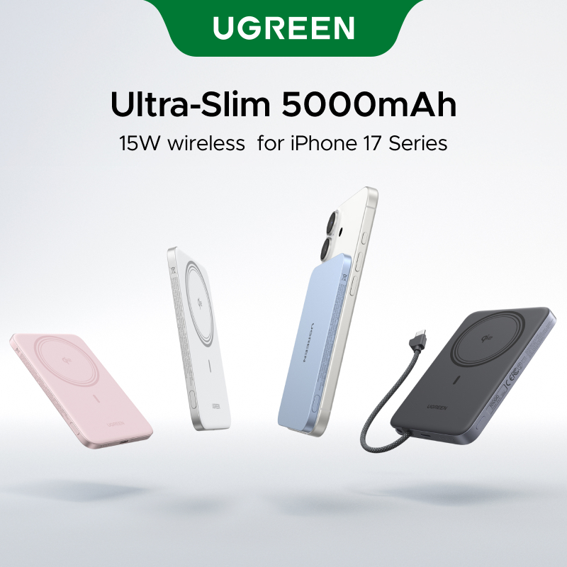 [Siêu mỏng] Sạc dự phòng UGREEN 15W 5000mAh USB-C 20W Tương thích với iPhone 17 Series | BigBuy360 - bigbuy360.vn