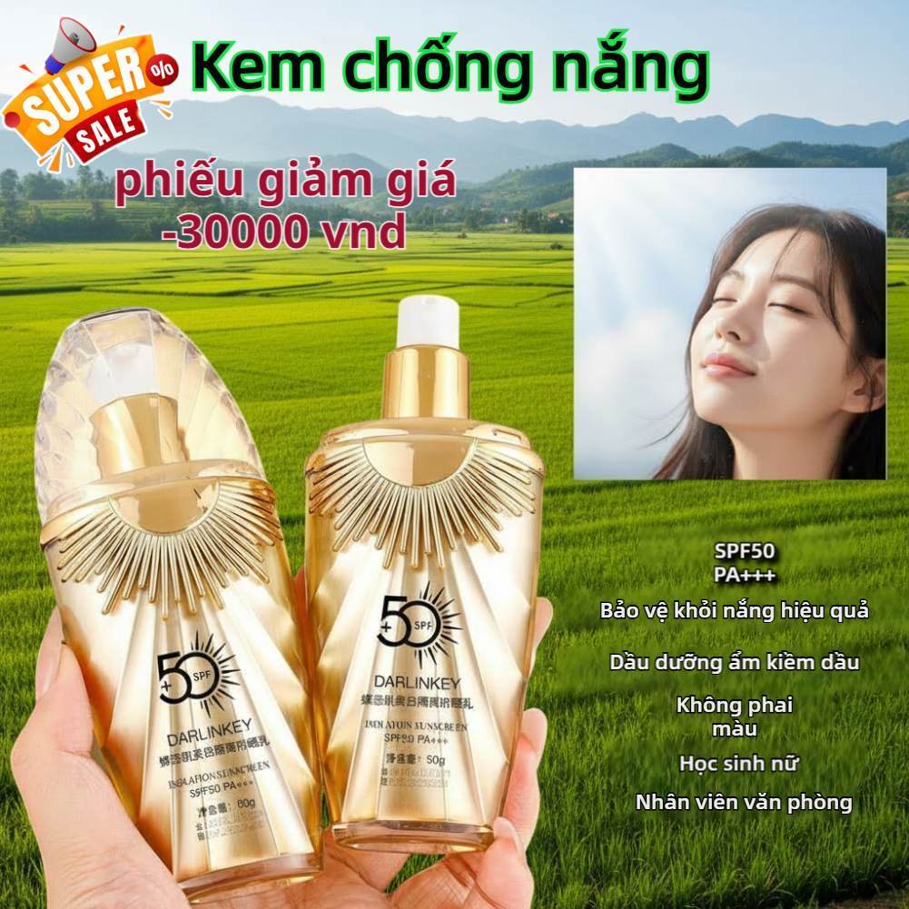 [Vận chuyển từ Việt Nam] Kem chống nắng làm trắng da SPF50 PA + + + Chống nắng hiệu quả Kiểm soát dầu dưỡng ẩm không phai màu Thích hợp cho nữ sinh viên và nhân viên văn phòng