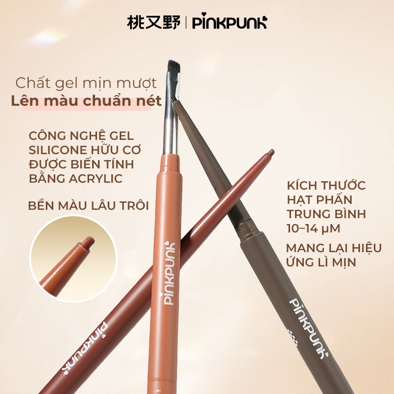 Bút Kẻ Mắt Gel Hai Đầu PinkPunk Đầu Gel 1.5mm & Cọ Tán Xéo Lâu Trôi Không Nước Chống Nhòe Màu Sắc Sống Động | BigBuy360 - bigbuy360.vn