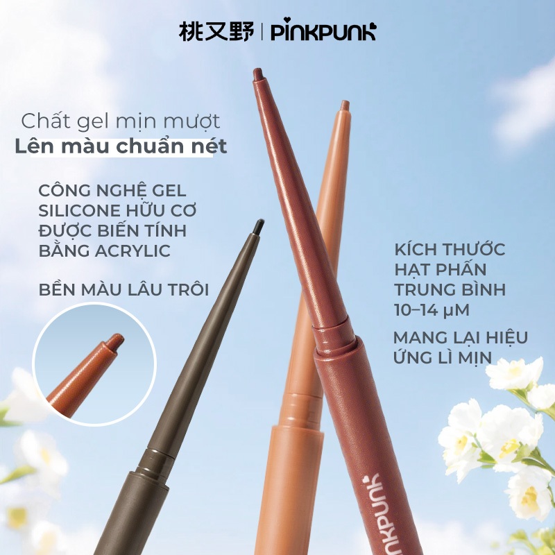 Bút Kẻ Mắt Gel Hai Đầu PinkPunk Đầu Gel 1.5mm & Cọ Tán Xéo Lâu Trôi Không Nước Chống Nhòe Màu Sắc Sống Động | BigBuy360 - bigbuy360.vn