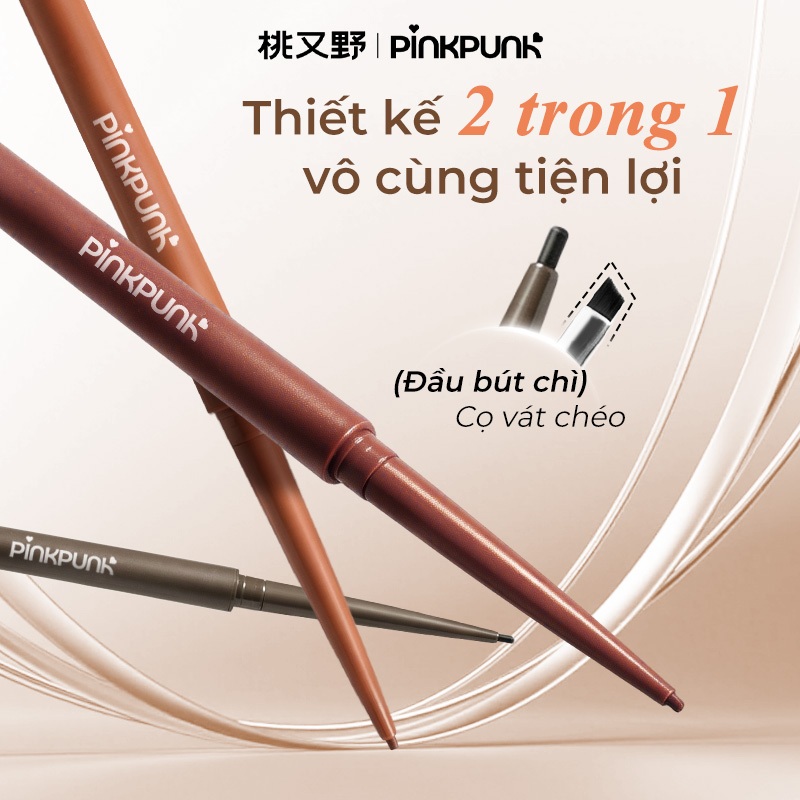 Bút Kẻ Mắt Gel Hai Đầu PinkPunk Đầu Gel 1.5mm & Cọ Tán Xéo Lâu Trôi Không Nước Chống Nhòe Màu Sắc Sống Động | BigBuy360 - bigbuy360.vn