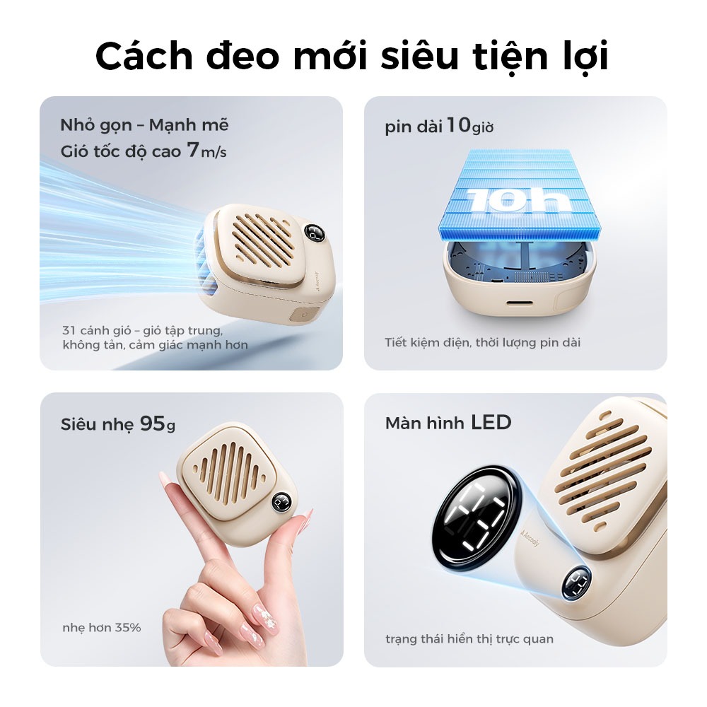 Quạt cổ cầm tay Mini Aecooly Click 01 Quạt Mini Từ Tính Quạt rảnh tay mạnh mẽ, Từ tính Fit Click 01 USB có thể sạc lại [Thời gian làm mát tối đa 10H], Chạy bằng pin cá nhân Quạt Kẹp Áo Quạt kẹp áo  Quạt mini từ tính | BigBuy360 - bigbuy360.vn
