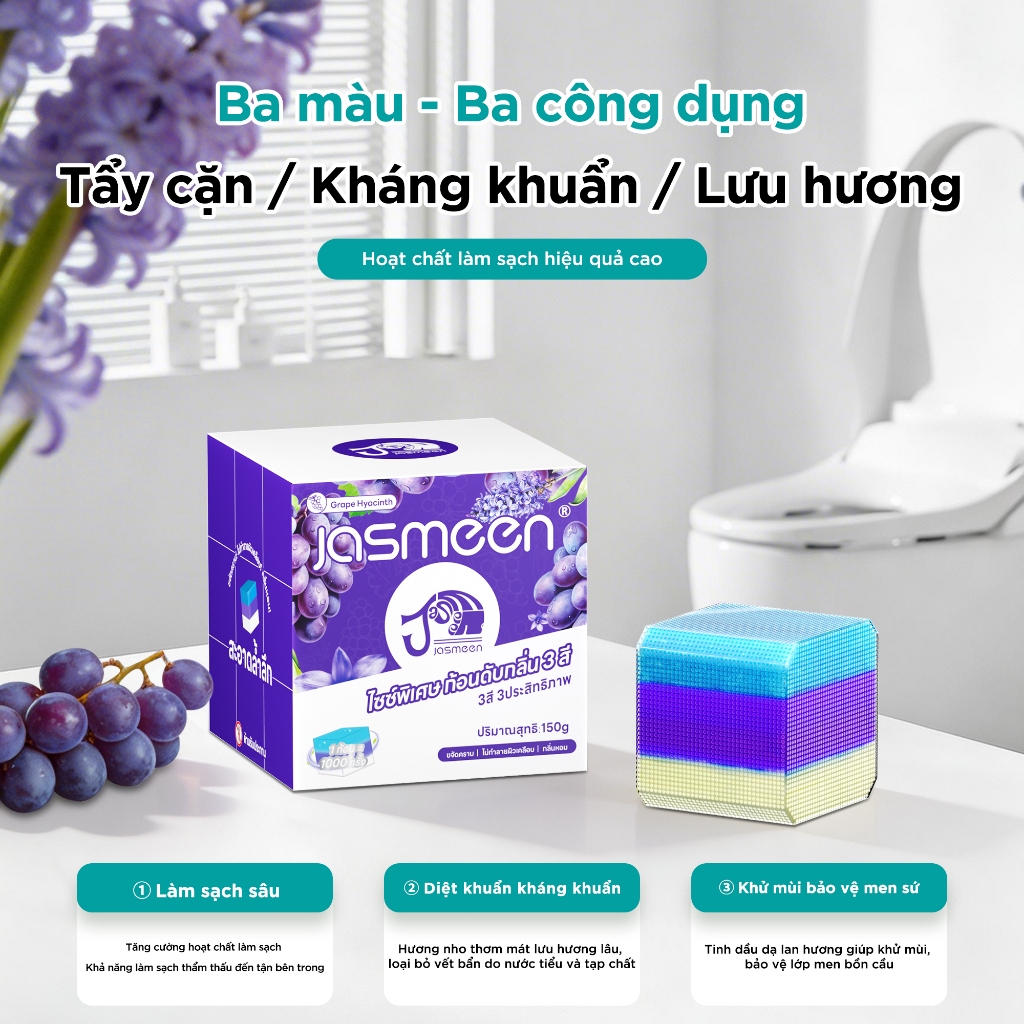Viên sạch bồn cầu JASMEEN - tẩy sạch mảng bám - khử mùi - diệt vi khuẩn toilet…