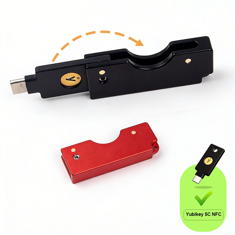 Giá đỡ hộp đựng có thể gập lại Yubikey CNC cho Yubikey 5 C NFC / Yubike 5 NFC C Flips / Yubico Secur