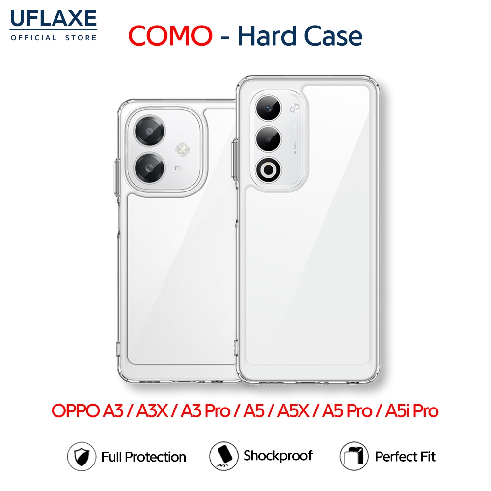 UFLAXE COMO - Ốp Lưng OPPO A5 / A5 Pro / A5X / A5i Pro / A3 / A3X / A3 Pro - Ốp Lưng Cứng Trong Suốt