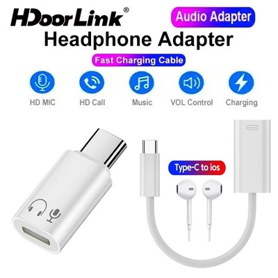 Bộ chuyển đổi âm thanh tai nghe HdoorLink Type-c sang iOS Bộ chuyển đổi USB-C Bộ chuyển đổi tai nghe iOS / Type-C