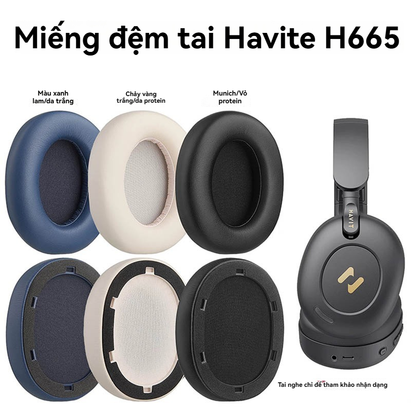 Thích Hợp Cho Havit Havit H655BT ANC Tai Nghe Xốp Da Phụ Kiện Miếng Bọt Biển Thay Thế Mũ Tai Bịt Tai