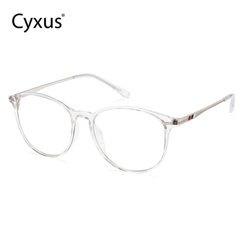 Cyxus Kính chống ánh sáng xanh Cyxus Khung tròn TR90, Unisex 8357