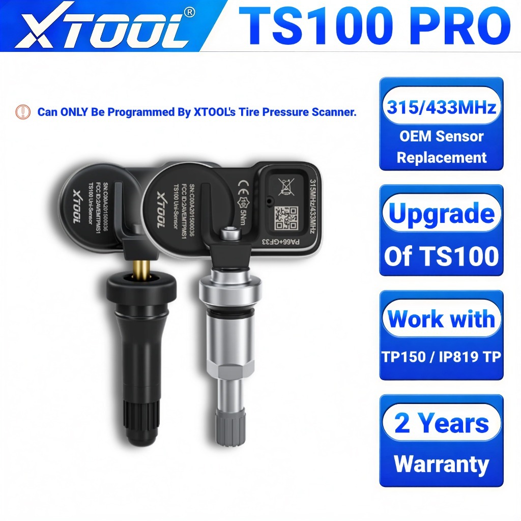 Cảm biến giám sát áp suất lốp XTOOL TS100 PRO TPMS 315 MHz / 433 MHz Phù hợp cho tất cả các máy quét