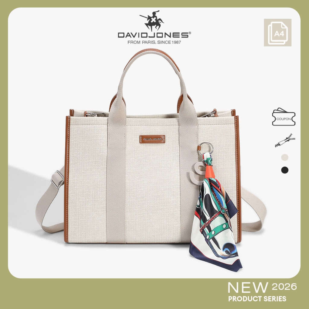 David Jones Paris RIVAGE 2026 Xuân Hè Nữ Kỳ Nghỉ Dệt Ống Hút Giả Da Túi Totes Túi